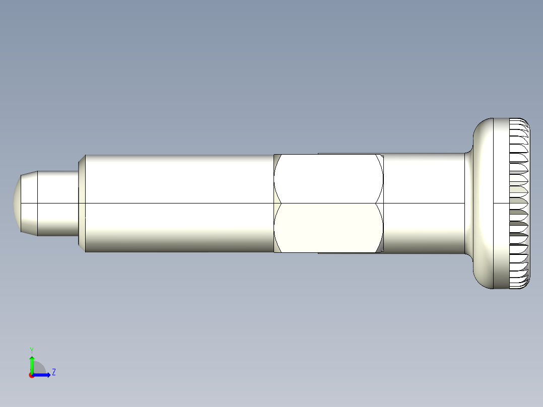 分割定位柱(有卡鎖B)2212-3D多系列多零件图纸模型左视图