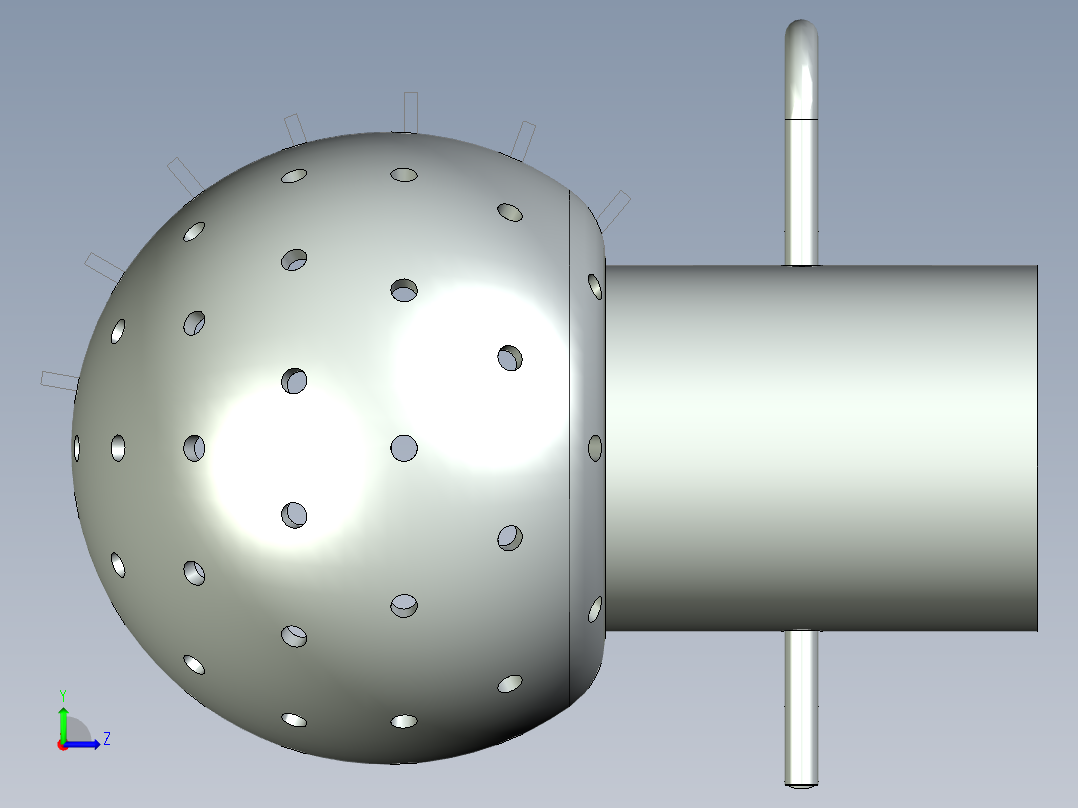 喷射球是清洗储罐和容器的主要部件左视图
