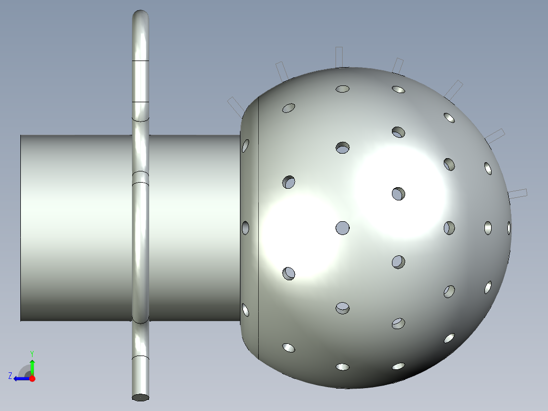 喷射球是清洗储罐和容器的主要部件右视图