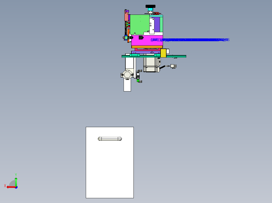FPC高速凸轮插针机Creo7后视图
