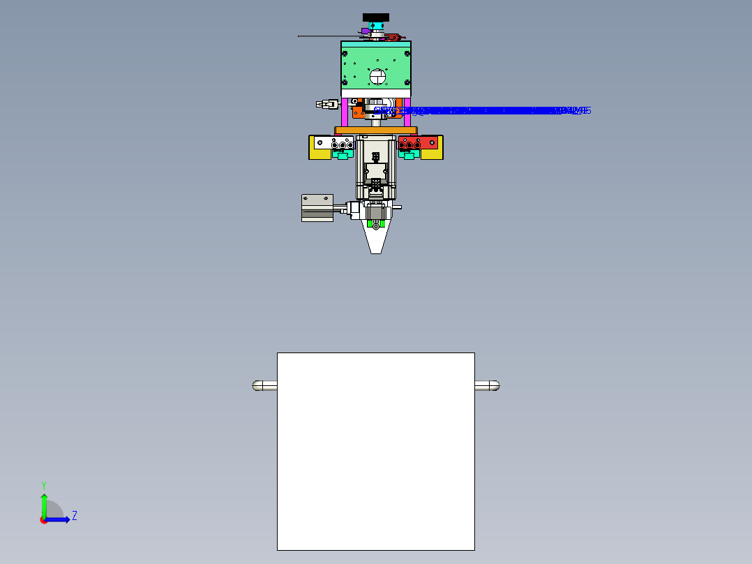 FPC高速凸轮插针机Creo7左视图