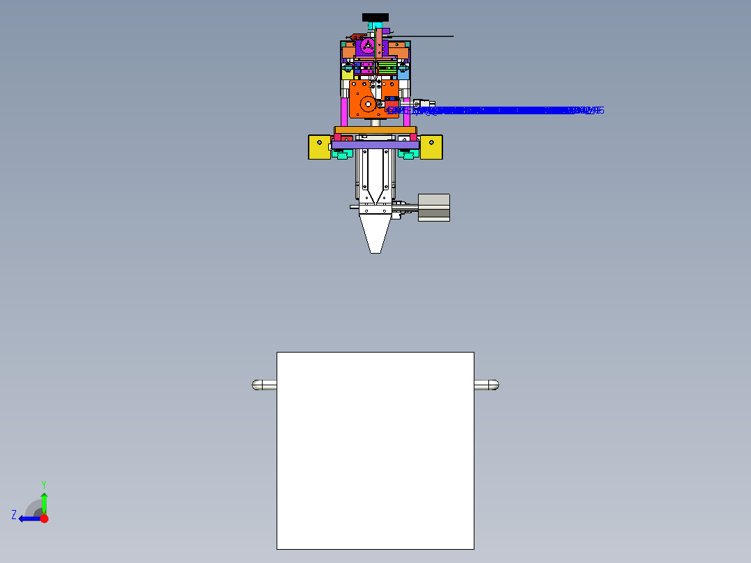 FPC高速凸轮插针机Creo7右视图