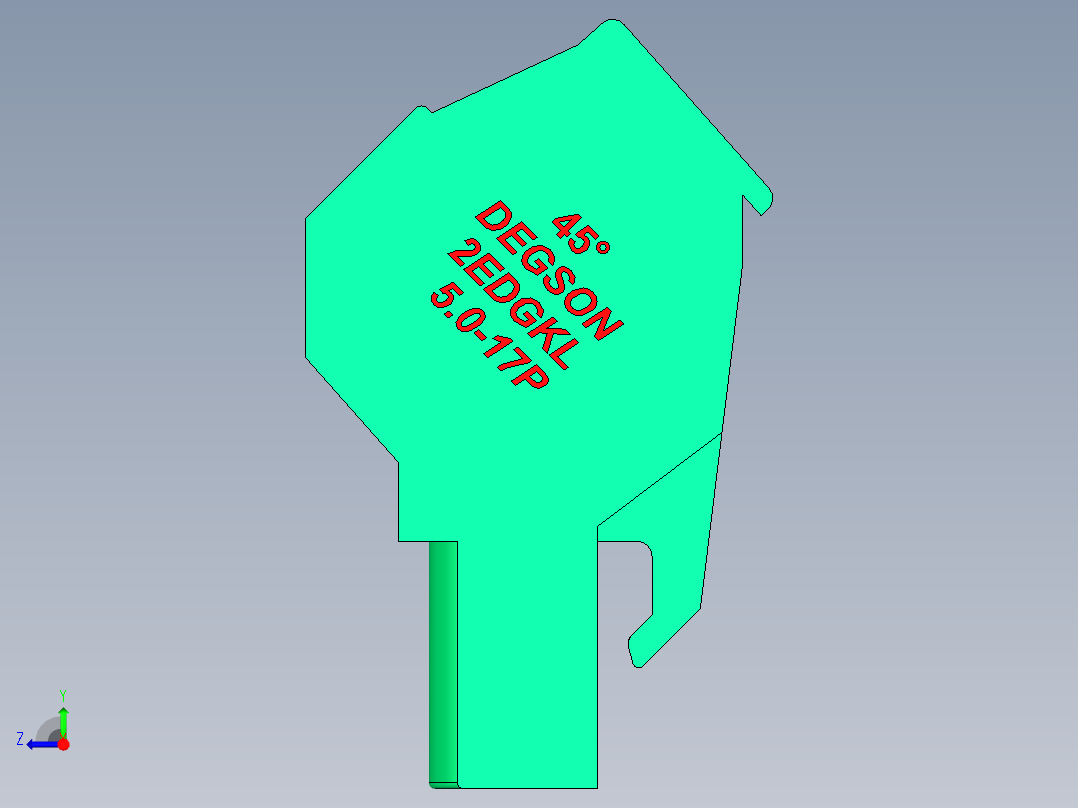 DEGSON 2EDG 系列 5.0mm 可插拔接线端子组-2EDGKL-5.0-17P-14-00AH右视图