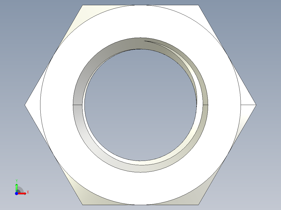 DIN 934 螺母-M45 Nut.STEP前视图