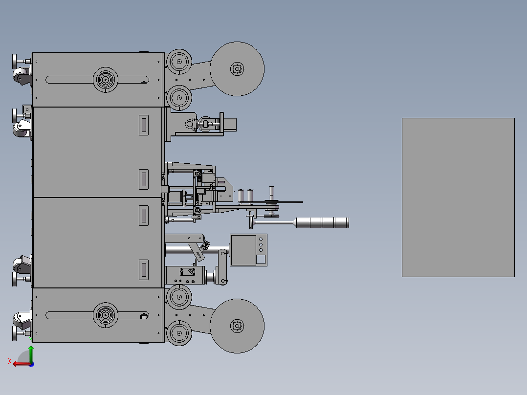 FFC贴合后打补强版设备3D模型后视图