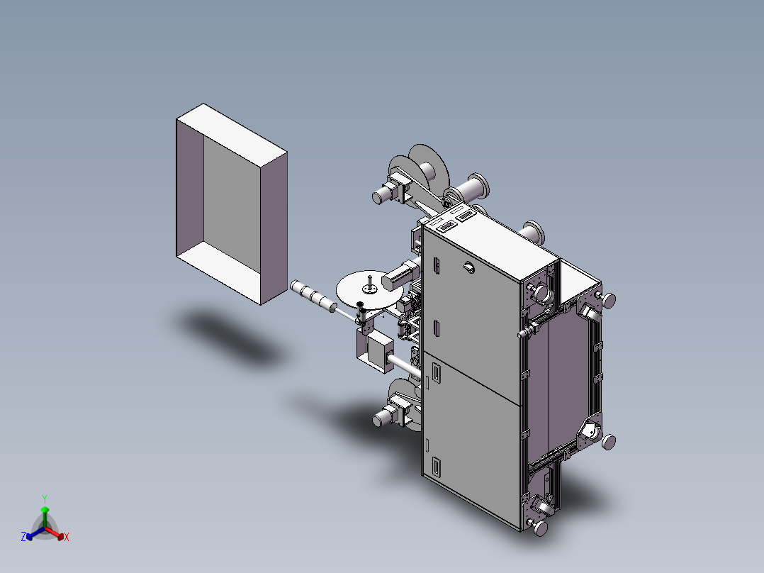 FFC贴合后打补强版设备3D模型正等轴测图