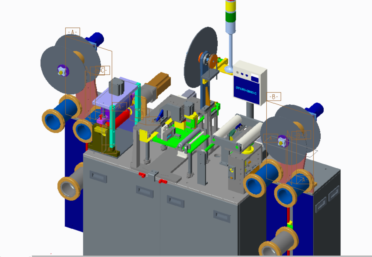 FFC贴合后打补强版设备3D模型