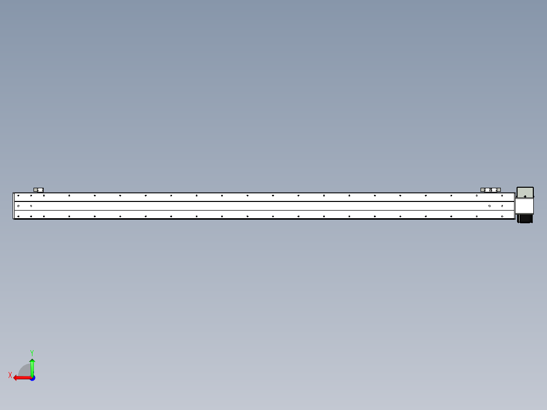 同步带滑台-半封闭B10H-L45-S1750-RU-P40-D3后视图