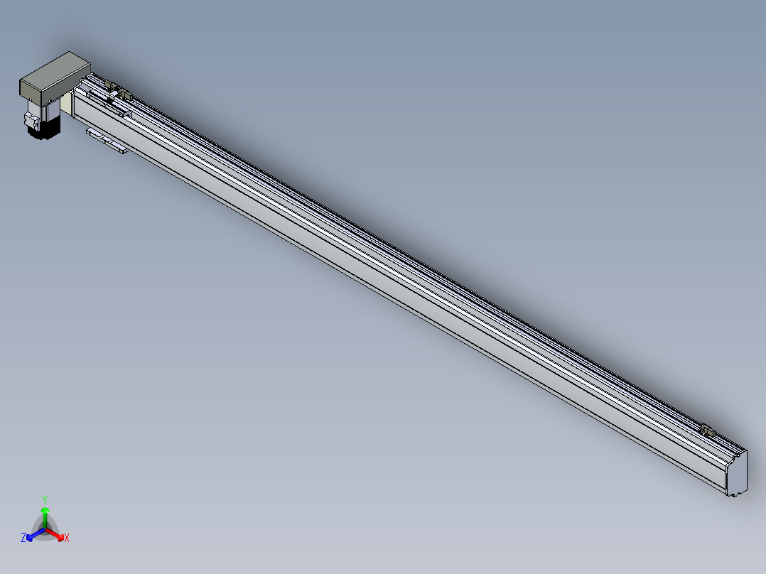 同步带滑台-半封闭B10H-L45-S1750-RU-P40-D3正等轴测图