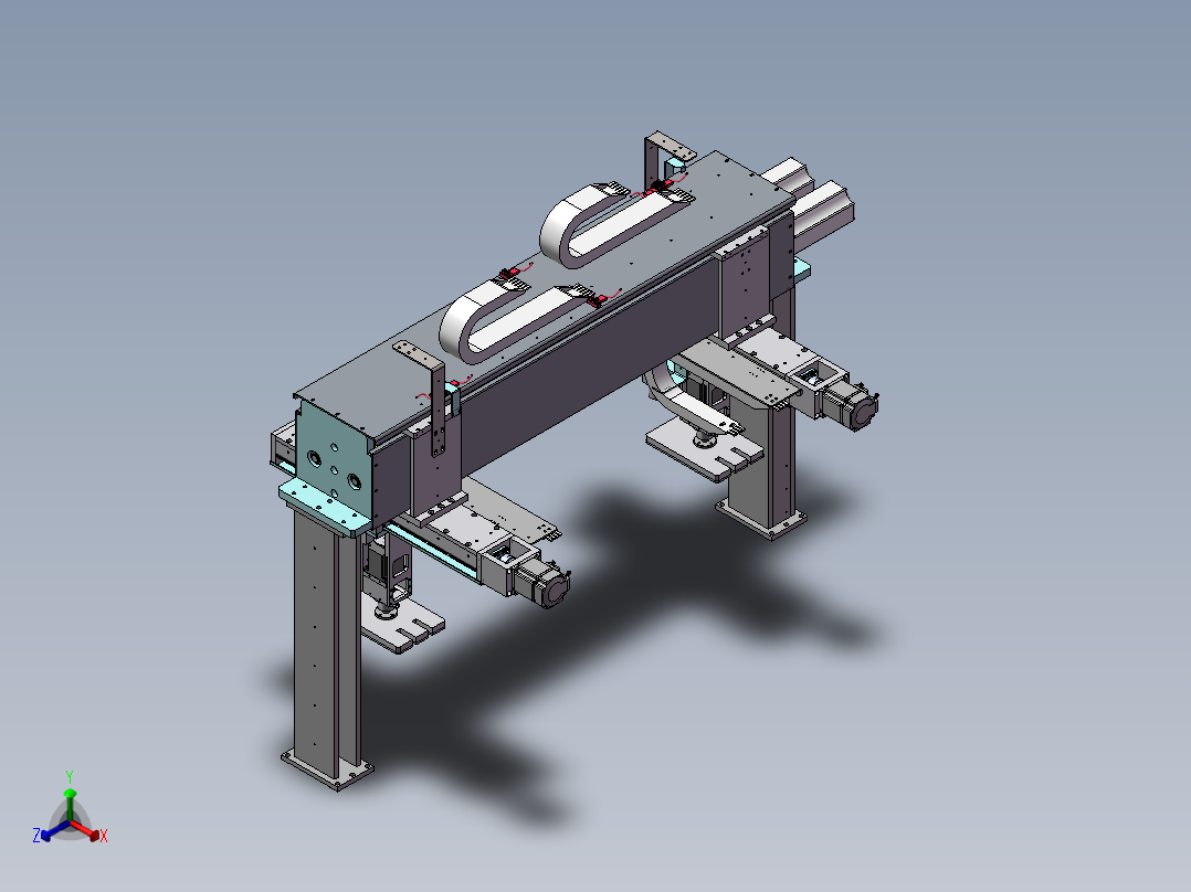 Y轴双移栽模组正等轴测图