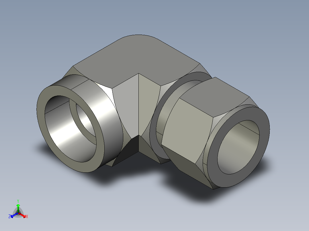 卡套式工业通用硬管接头16_dbu-s正等轴测图