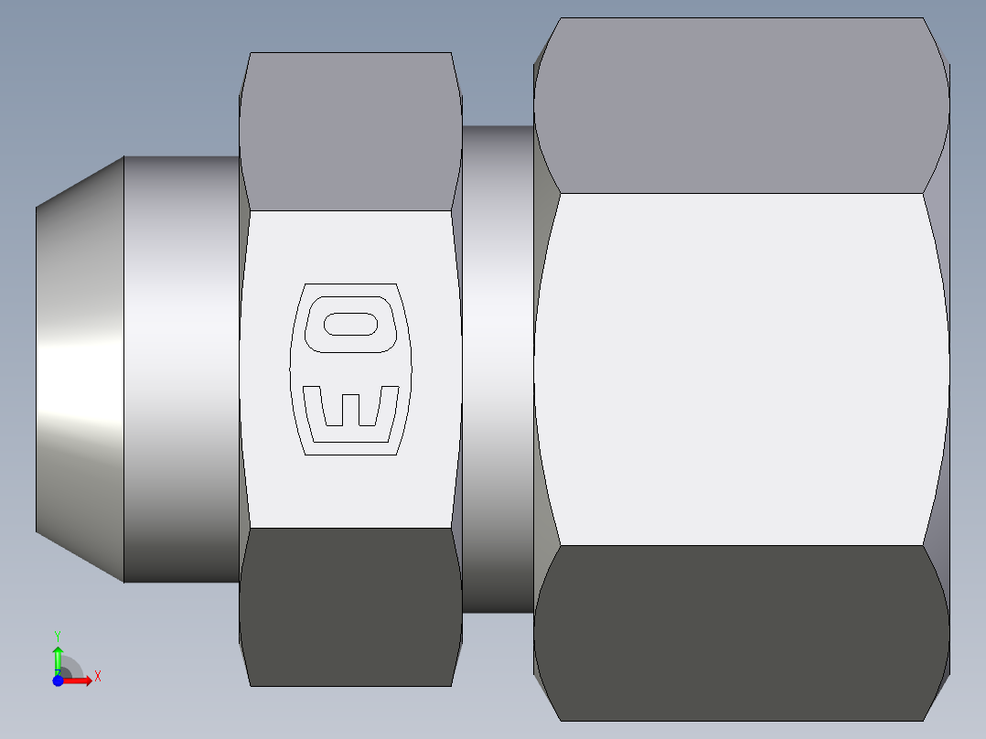卡套式工业通用硬管接头EO_Weld_connector_AS16S前视图