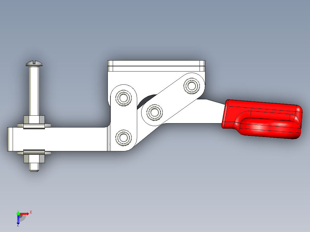 水平式夾鉗SSP(H)-3D多系列多零件图纸模型俯视图