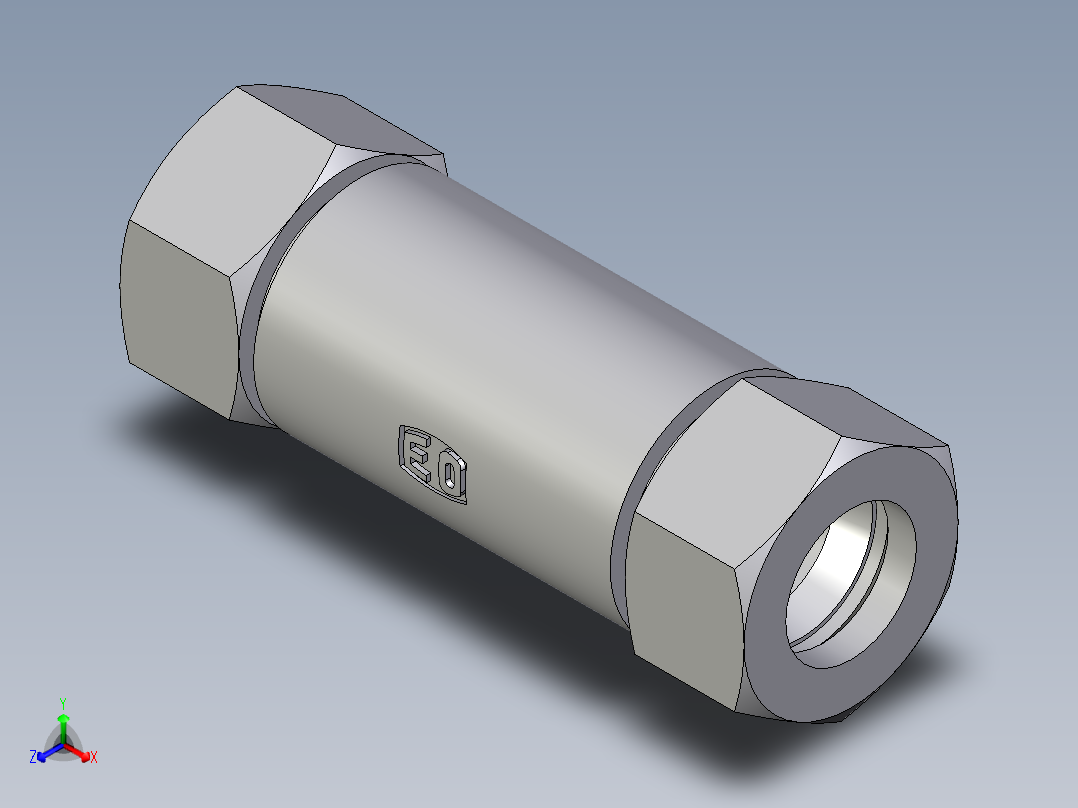 卡套式工业通用硬管接头EO_Weld_bulkhead_fitting_ESV22L71正等轴测图