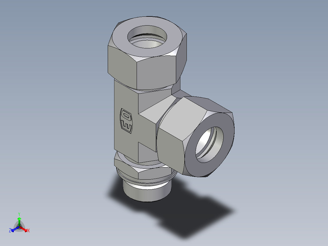 卡套式工业通用硬管接头EO_Adjustable_locknut_run_tee_LEE18LMORCF