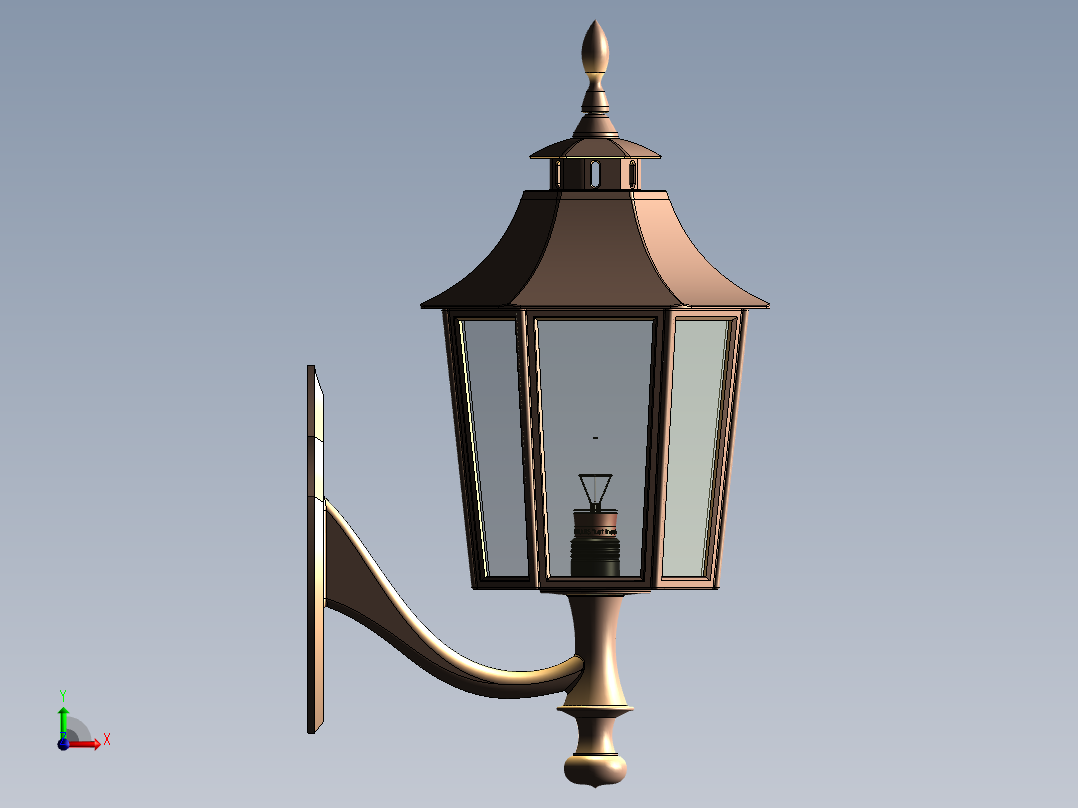 经典户外壁挂灯前视图