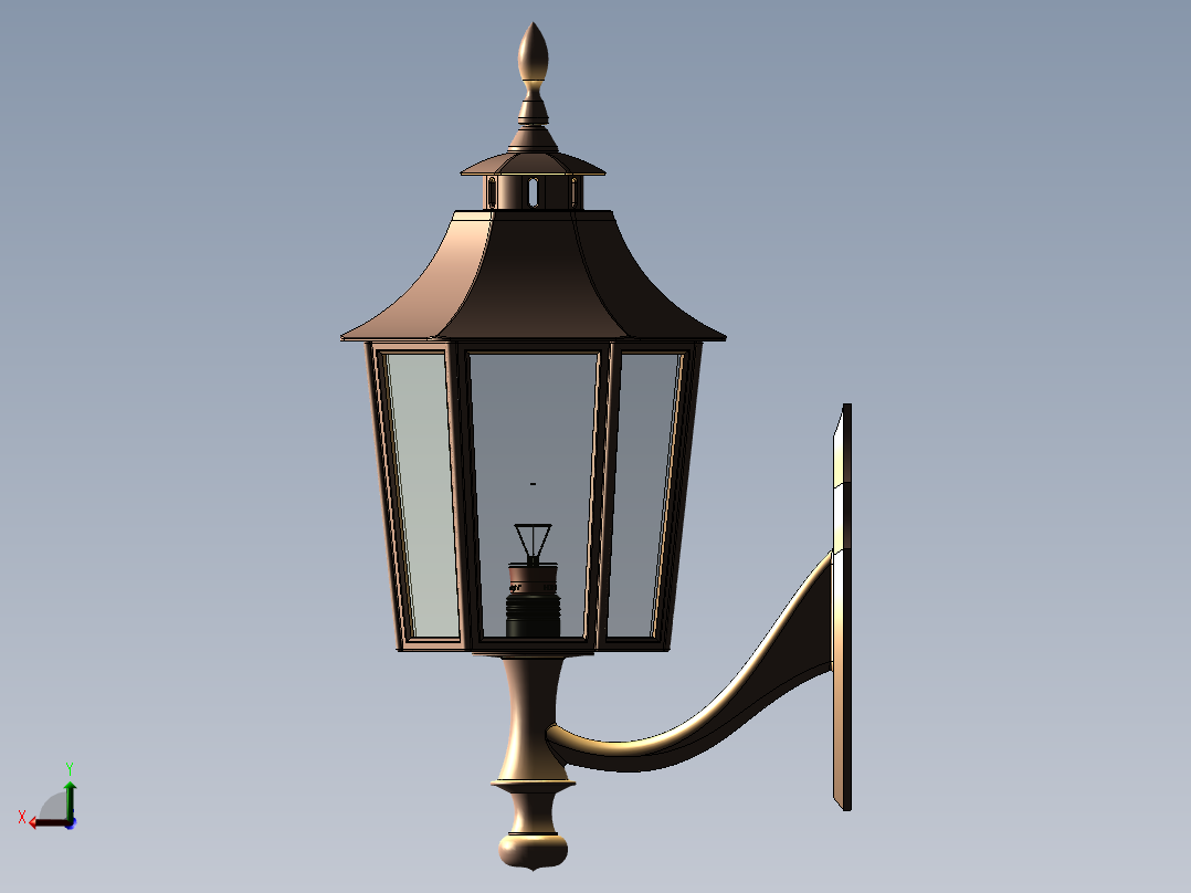 经典户外壁挂灯后视图