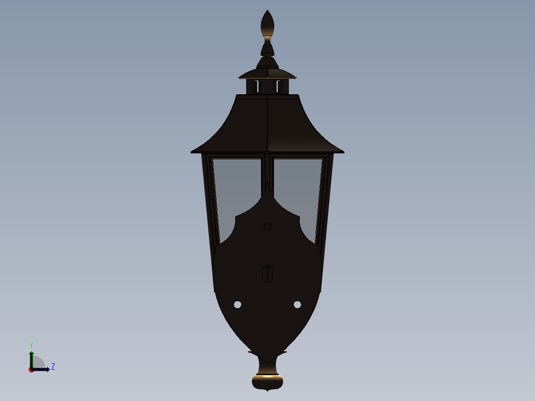 经典户外壁挂灯左视图