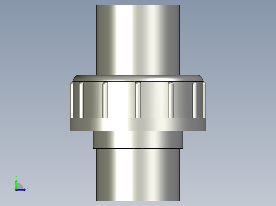聚氯乙烯配件29-Sch80_Union T375_SxS_897-375-015_1.5in左视图