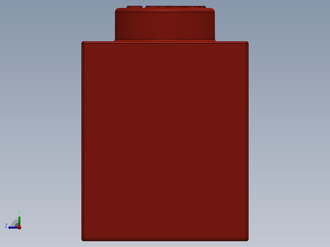 乐高套装 4421基本积木-301021 Bright Red Brick 1 x 4.SLDPRT右视图