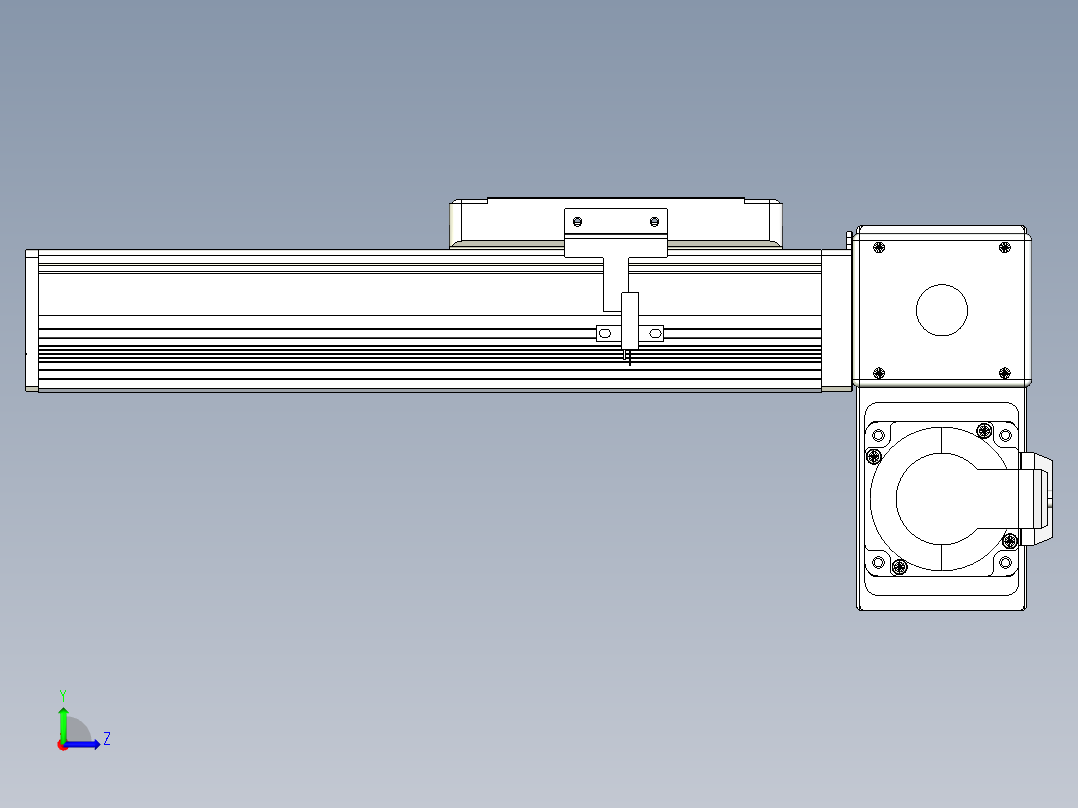同步带全封闭直线模组TPA-HCB-105D-90-L100-RP-Y-P20-N3左视图