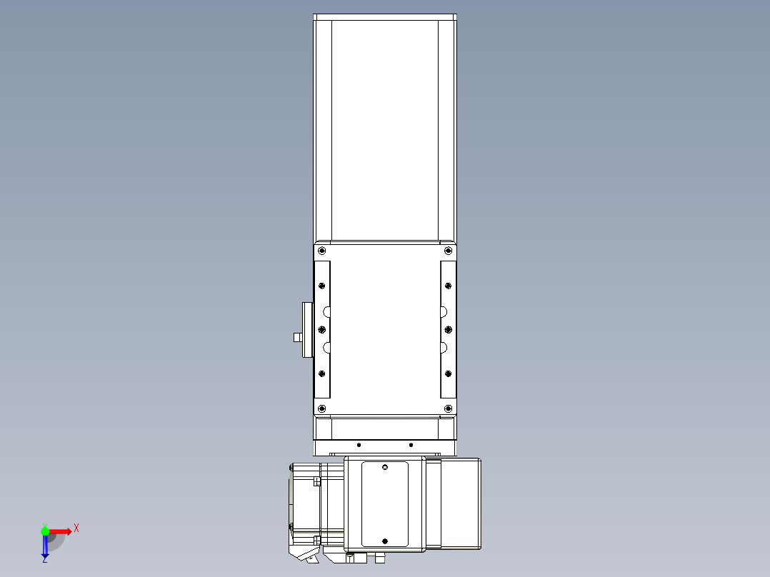 同步带全封闭直线模组TPA-HCB-105D-90-L100-RP-Y-P20-N3俯视图