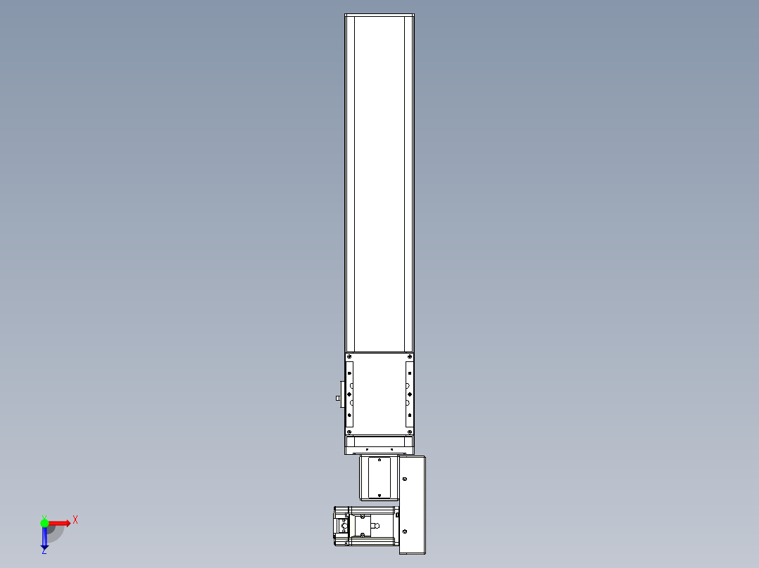 同步带全封闭直线模组TPA-HCB-105D-90-L450-MR-C-P20-N3俯视图