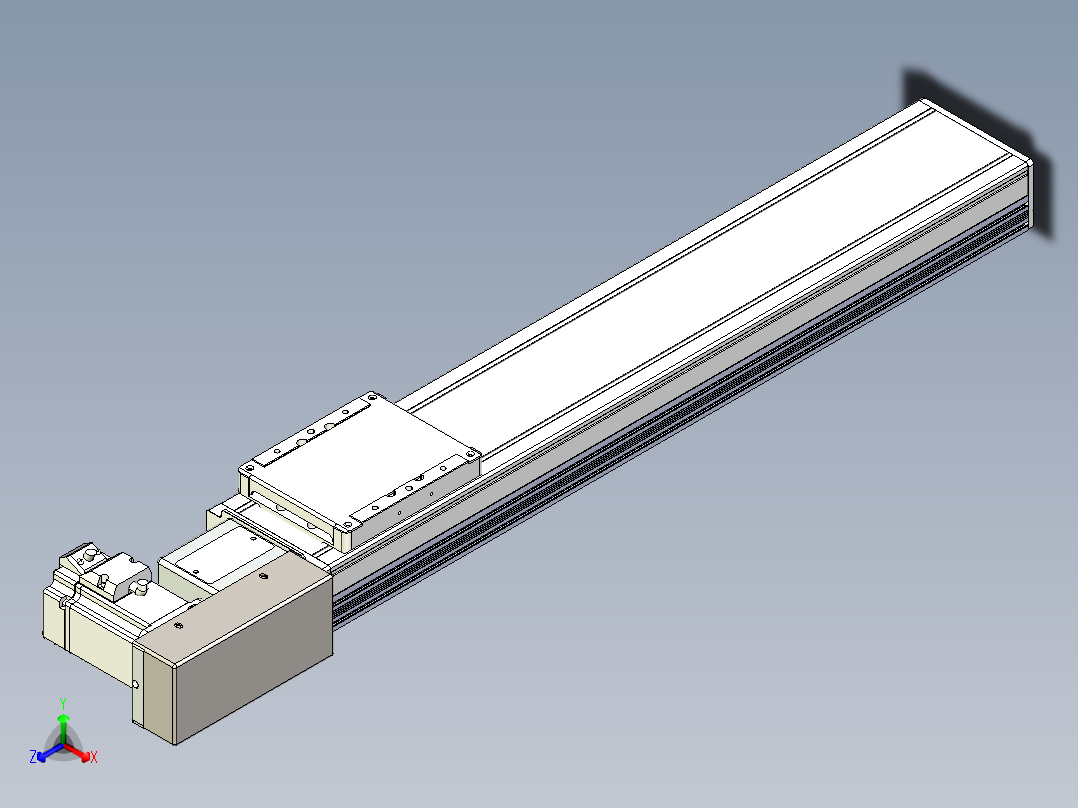 同步带全封闭直线模组TPA-HCB-105D-90-L450-MR-C-P20-N3正等轴测图