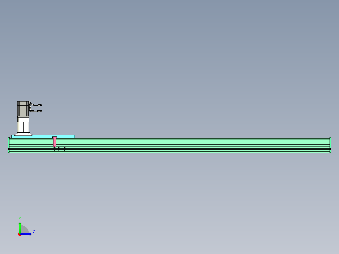 东锦齿条传动DH270G-L167-S1700-BU-减速机+750W左视图