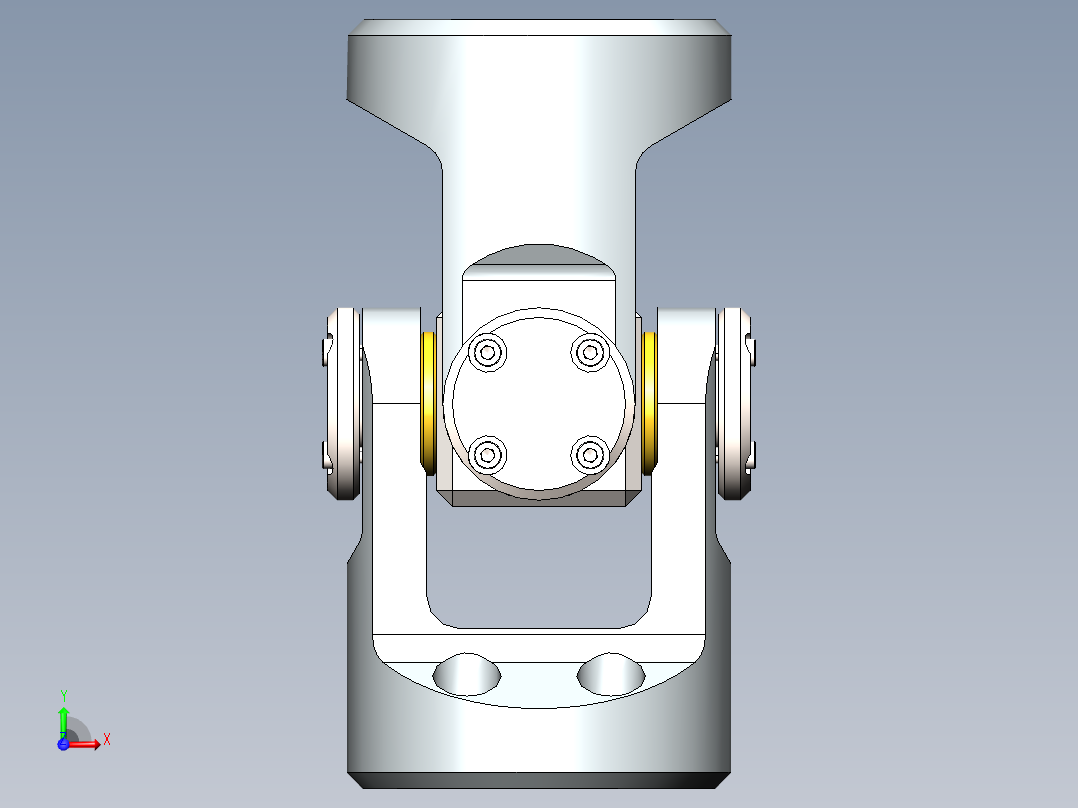 universal joint十字轴万向节3D数模图纸 Solidworks设计前视图