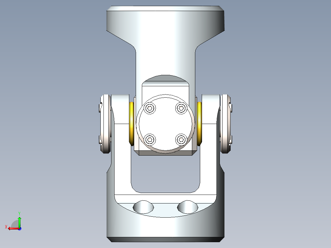 universal joint十字轴万向节3D数模图纸 Solidworks设计后视图
