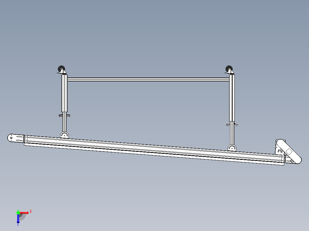 机边输送机俯视图