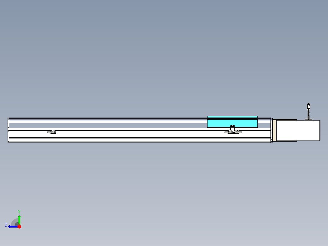 同步带滑台-半封闭B22H-L100-C-S800-R-P75-D3-N5右视图