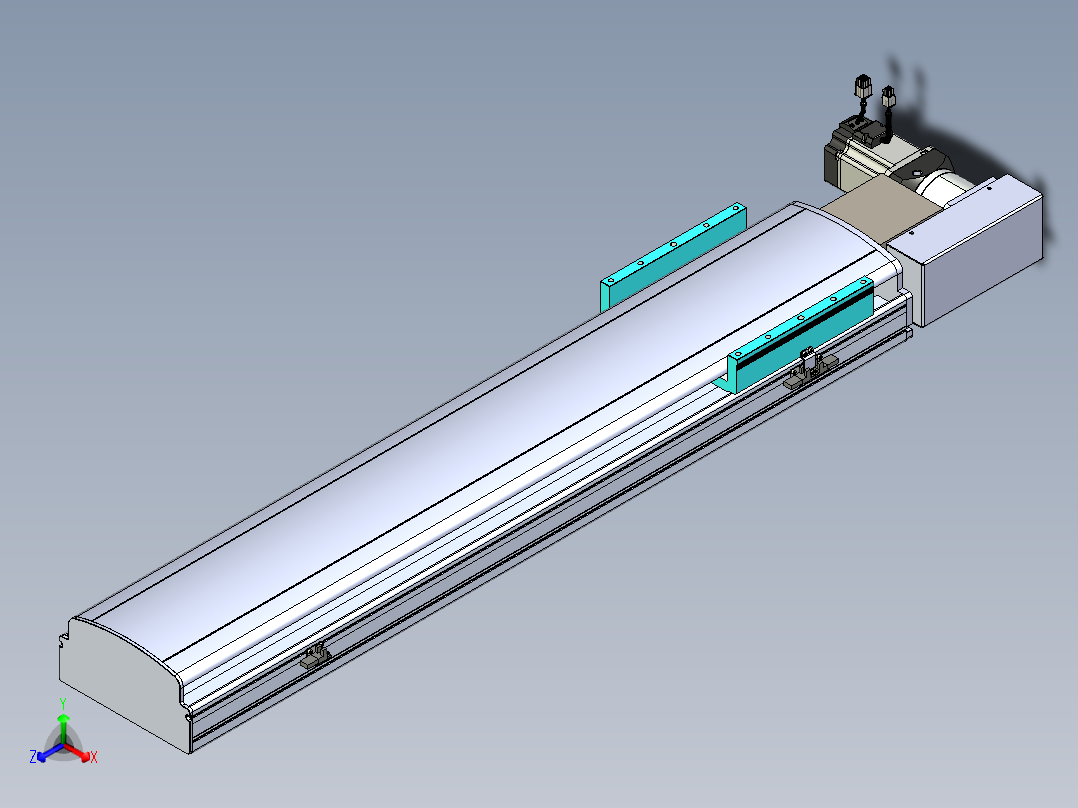 同步带滑台-半封闭B22H-L100-C-S800-R-P75-D3-N5正等轴测图