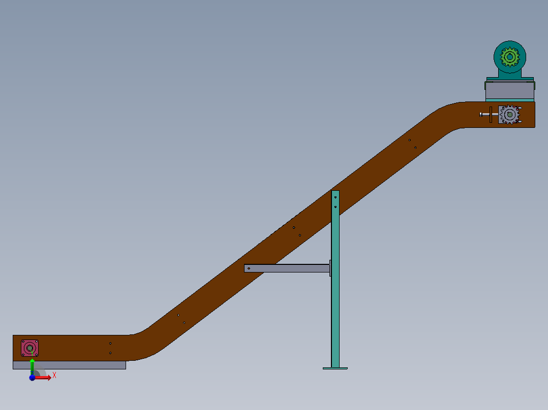 2700履带传送机sw18可编辑前视图