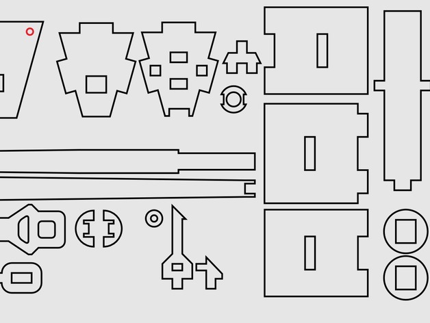 StuG III德国三号突击炮坦克模型图纸 激光雕刻 dxf svg格式