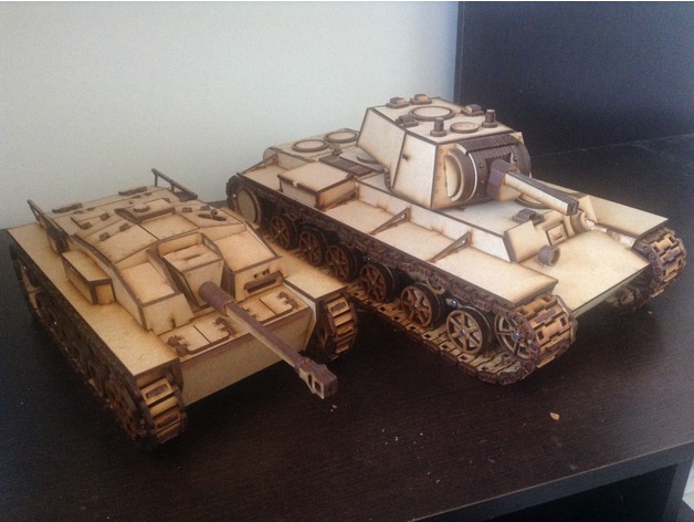 StuG III德国三号突击炮坦克模型图纸 激光雕刻 dxf svg格式