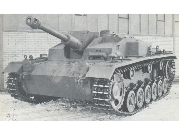 StuG III德国三号突击炮坦克模型图纸 激光雕刻 dxf svg格式