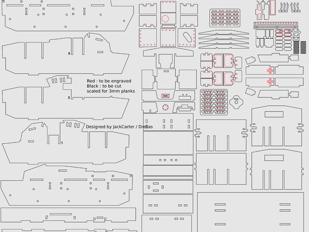 StuG III德国三号突击炮坦克模型图纸 激光雕刻 dxf svg格式