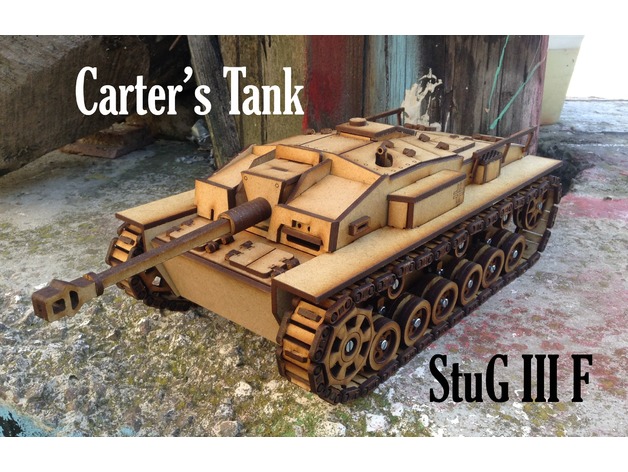 StuG III德国三号突击炮坦克模型图纸 激光雕刻 dxf svg格式