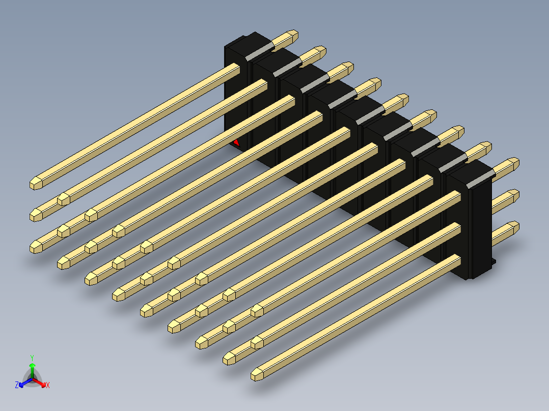 彩色公头100mil（2.54mm）系列-DS1021_black_3x09p_100mil_Type19_rev1.0