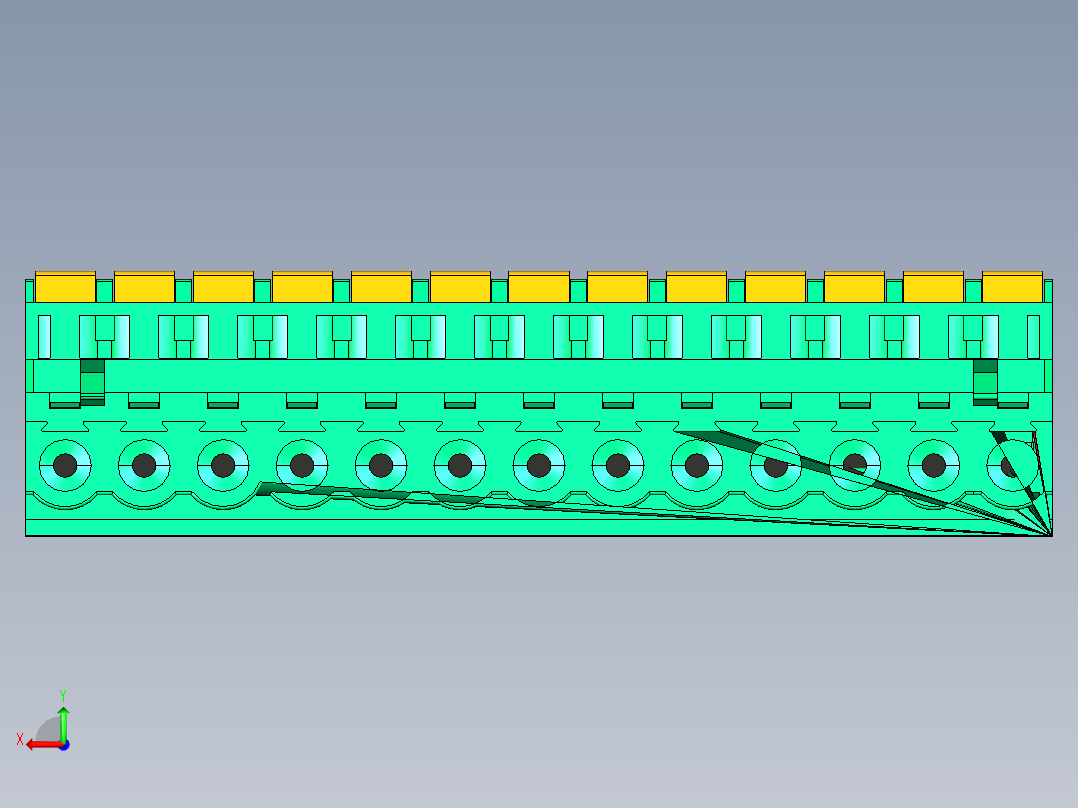 DEGSON 2EDG 系列 5.0mm 可插拔接线端子组-2EDGKDA-5.0-13P-14-00AH后视图