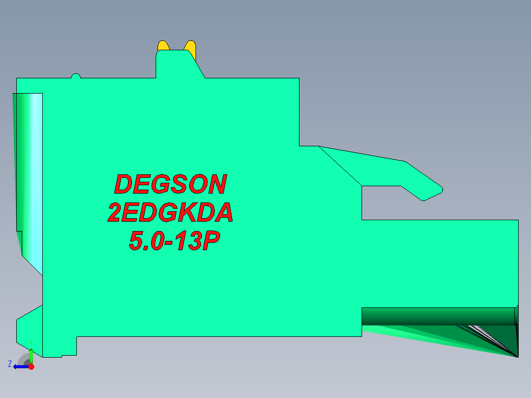 DEGSON 2EDG 系列 5.0mm 可插拔接线端子组-2EDGKDA-5.0-13P-14-00AH右视图