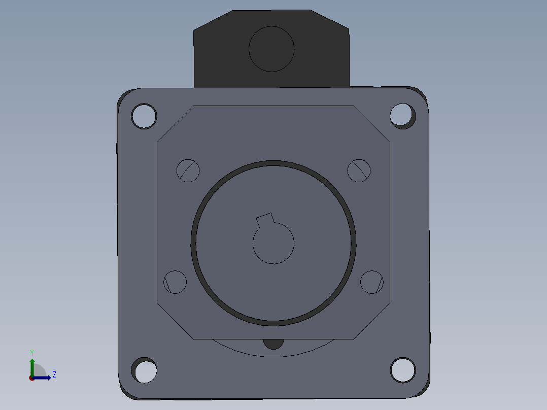 45-TB-(400w电机+联轴器+45法兰60-60+45TB马达座)左视图