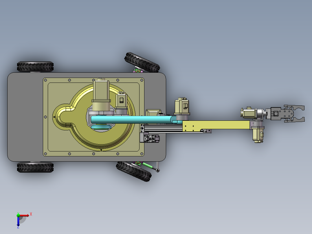 水果采摘机设计含三维二维说明书俯视图