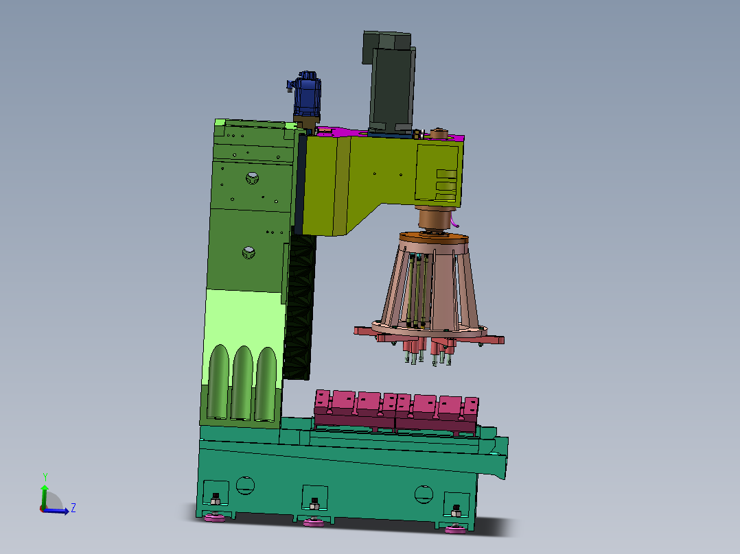 多轴立式钻床三维