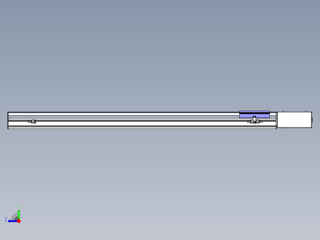 同步带滑台-半封闭B17H-L50-S1150-R-P75-D3右视图
