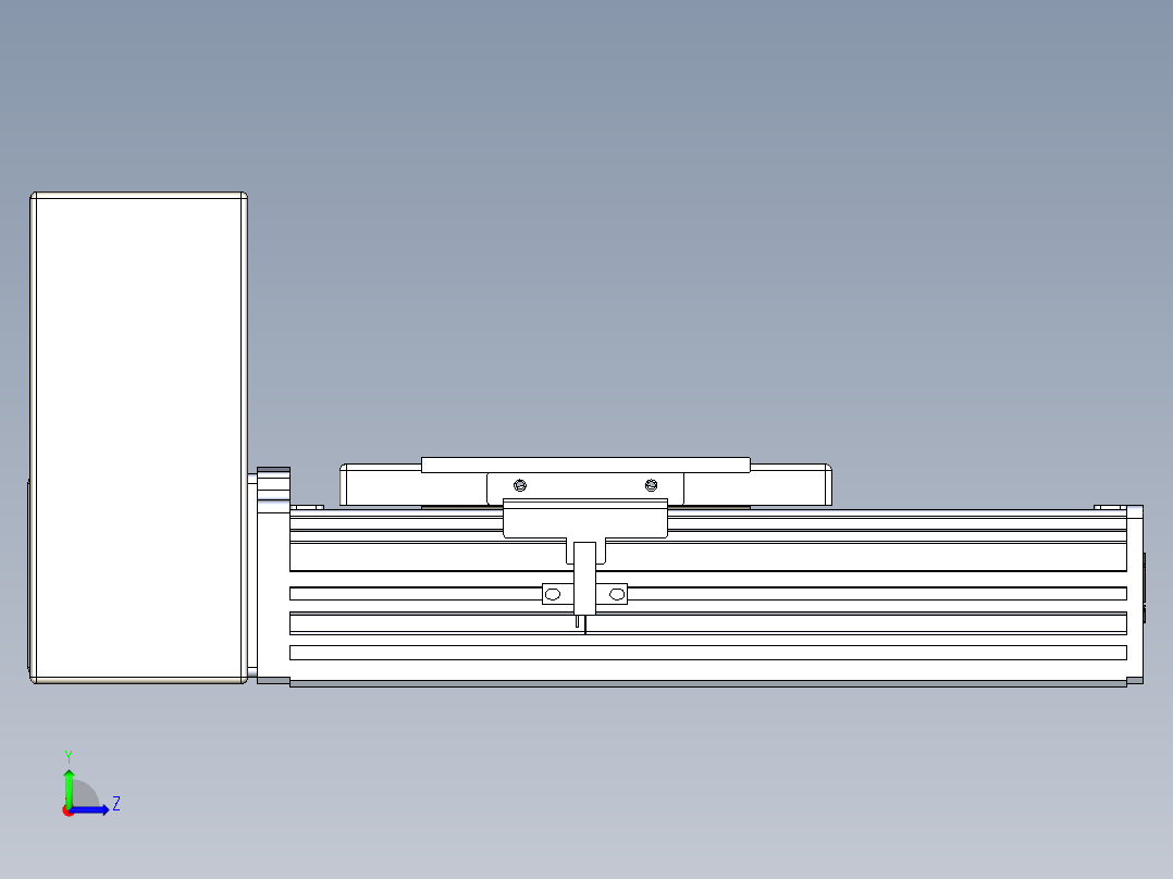 同步带全封闭直线模组TPA-HCB-110D-90-L50-RU-Y-P40-N3左视图