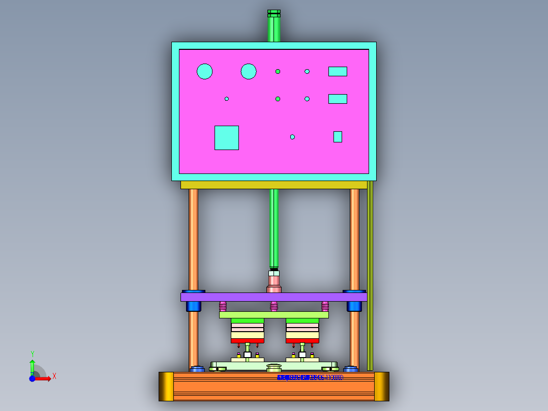 桌上型热熔机3D图纸 非标自动化设备3D图纸3D模型前视图