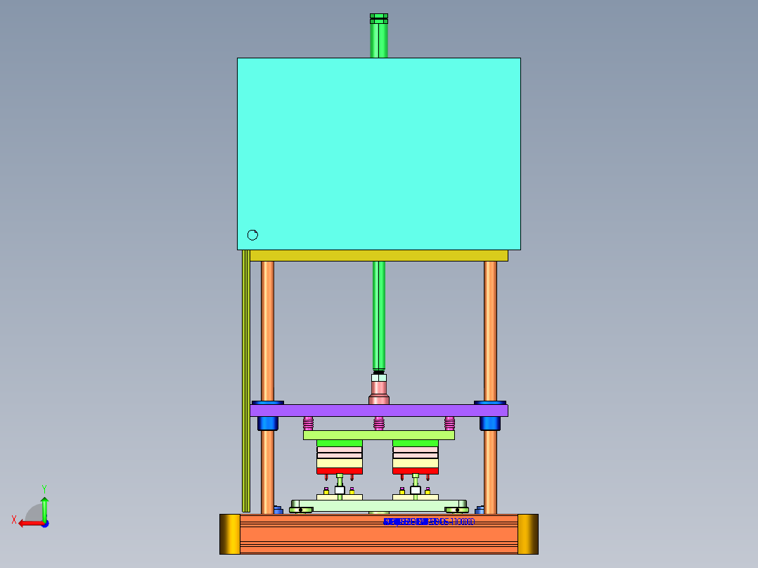 桌上型热熔机3D图纸 非标自动化设备3D图纸3D模型后视图